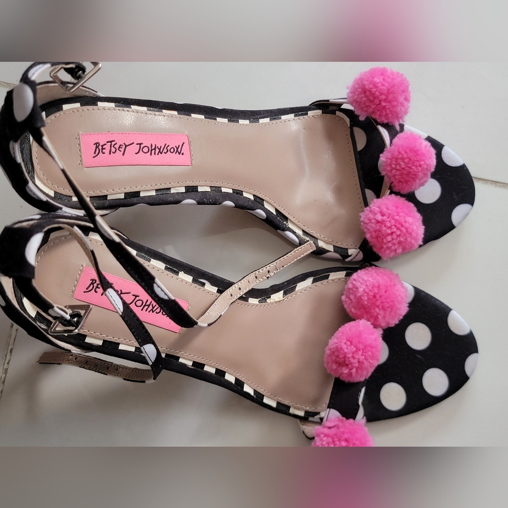 Betsy Johnson Polka Dot Puff Heels